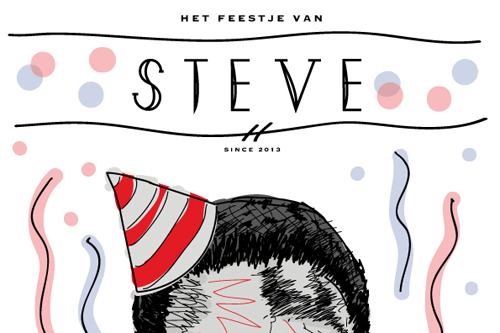 Steve's eerste feestje!